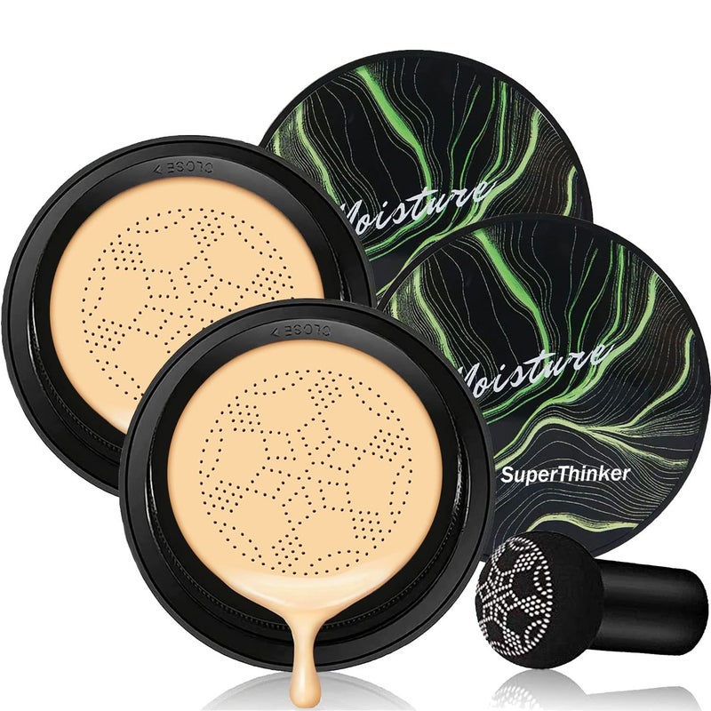 Mushroom Head Air Cushion CC Cream BB Cream Face Makeup Foundation for Mature Skin Moisturizing Concealer Brighten LongLasting Even Skin Tone for All Skin Types